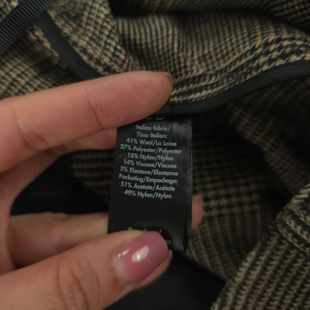 NEW CO Collections Wool Wide Leg Trouser Plaid Academia Old Money Quiet Luxury - Picture 11 of 13